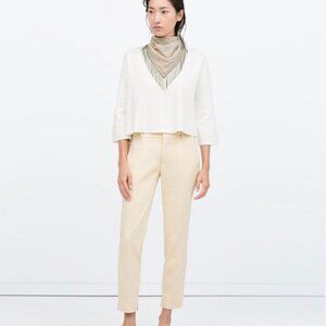 Zara Trouser Pants Womens 6136/042 Pastel Yellow SZ L